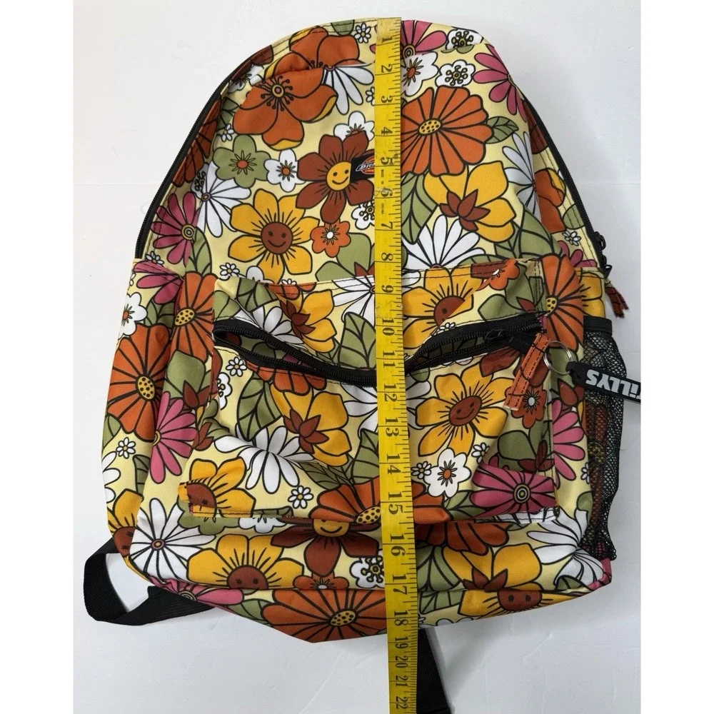 Dickies Backpack Classic Logo Retro Casual Orange Flower Power 70s School New